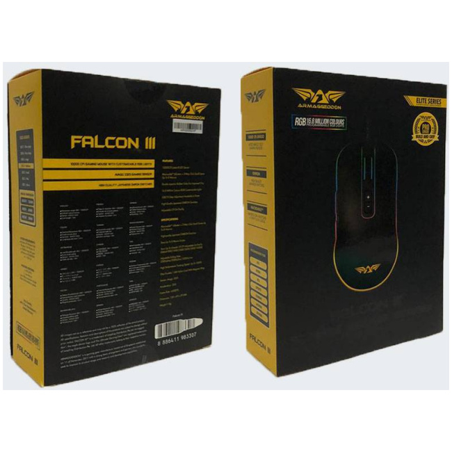 Armaggeddon Falcon 3 Pro-Gaming Mouse 10000CPI Macro-Able RGB - Image 10
