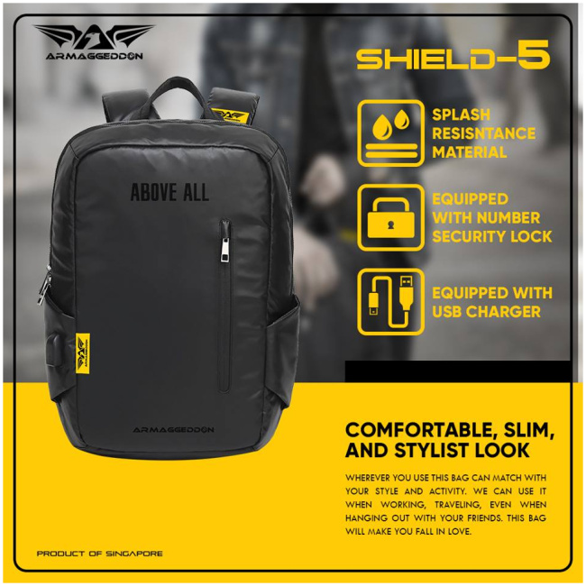 Armaggeddon SHIELD 5 Anti-Theft Gaming Bag Black - Image 7