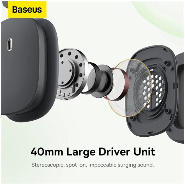 Baseus Bowie H1 Noise Cancelling Wireless Headphones White - Image 4