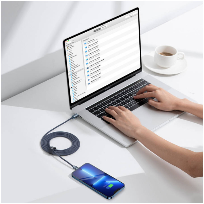 Baseus Cable Lightning to USB-C Crystal Series 2.0m White - Image 8