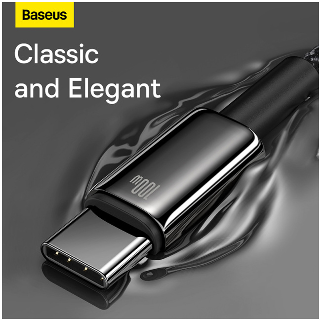 Baseus Cable USB-C to USB-C Tungsten Gold 240W 3.0m Black - Image 8