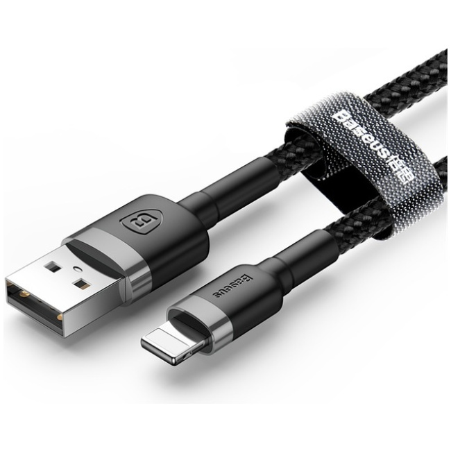 Baseus Cafule Braided Lightning Cable 2.4A 1.0m Grey - Image 5