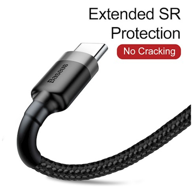 Baseus Cafule Braided Type-C Cable 2.0A 2.0m Grey - Image 3