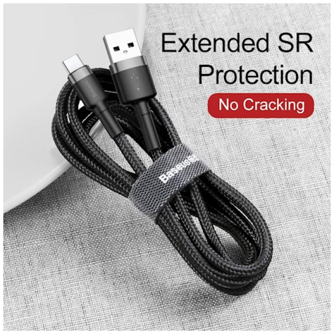 Baseus Cafule Braided Type-C Cable 2.0A 2.0m Grey - Image 5