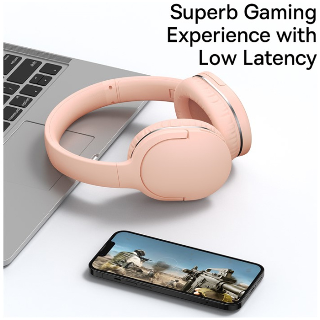 Baseus Encok Wireless Headphone D02 Pro Pink - Image 2