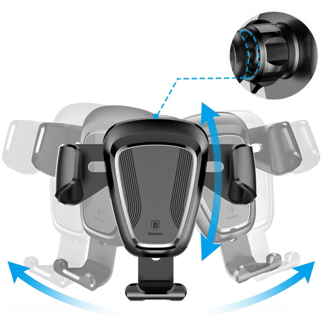 Baseus SUYL-01 Gravity Car Mount AirVent Black - Image 3