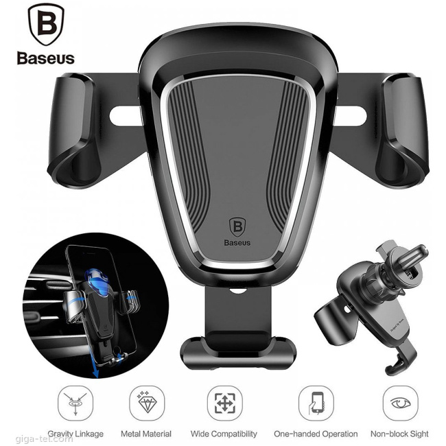 Baseus SUYL-01 Gravity Car Mount AirVent Black - Image 4