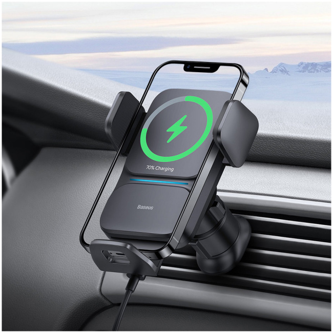 Baseus Wisdom Auto Alignment Car Mount Wireless Charger QI 15W - Image 11