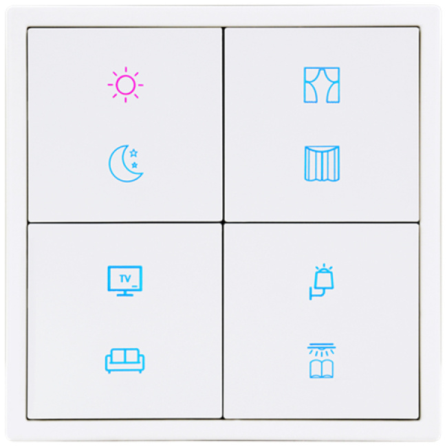 HDL Panel Tile Series 8 Button White HDL-M/PT4RB.1