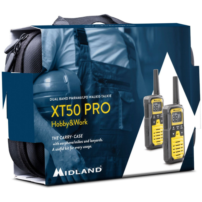 Midland XT50 Pro Hobby & Work Walkie Talkies Radios (pair) incl 2 x Earphones & Carry Case - Image 3
