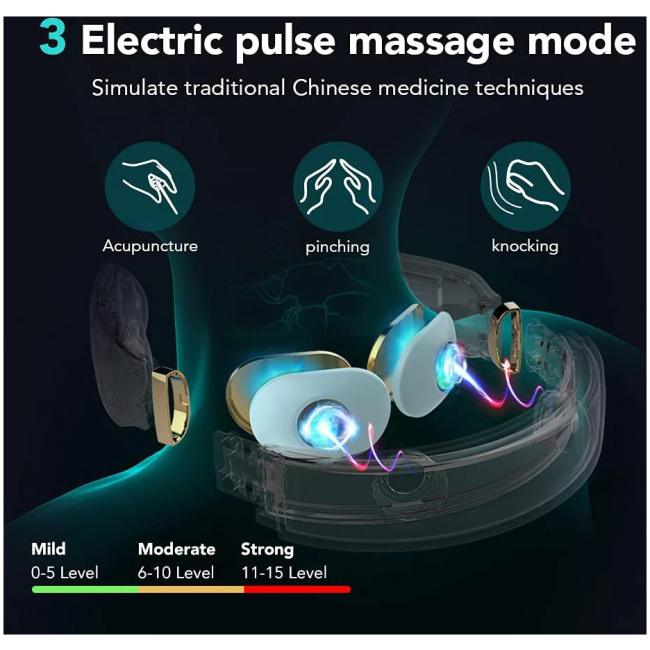 SKG Neck Massager Pulse-Heat-Remote-3xModes 4098E - Image 7