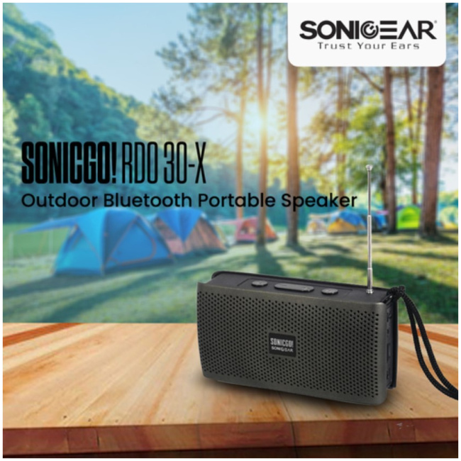 SonicGear SONICGO! RDO30-X Portable BT/FM/USB Speaker Gray - Image 13