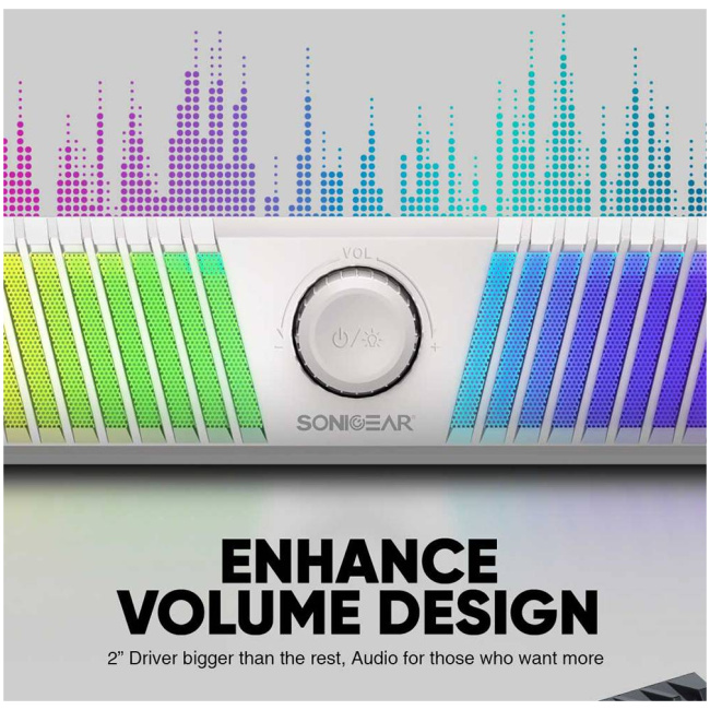 SonicGear iOX Bar III BT RGB Soundbar White - Image 3