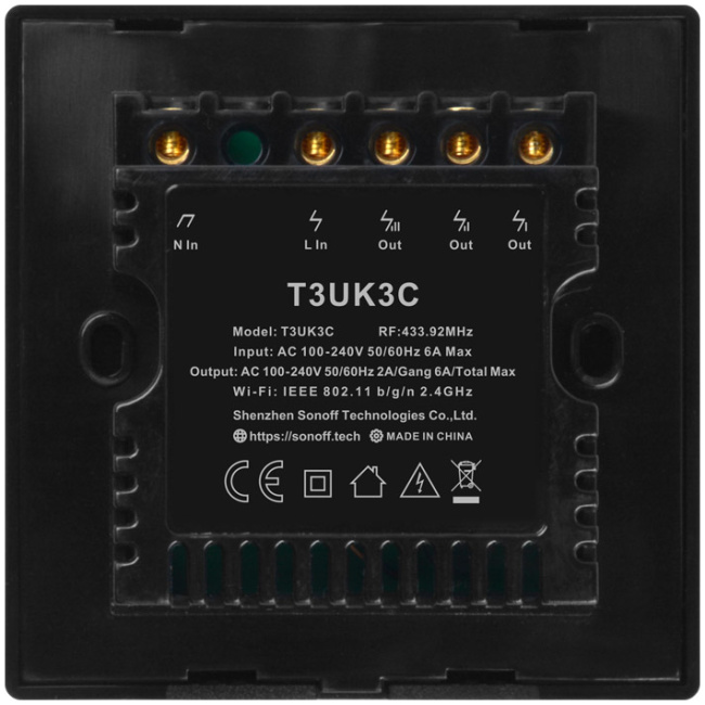 Sonoff T3 UK 3C WiFi Smart Wall Touch Switch Black - Image 8