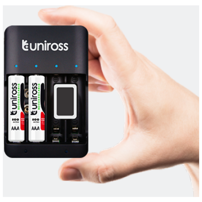 Uniross UCU004A USB Compact Multi Charger with 4x AA 2100 Batteries - Image 2