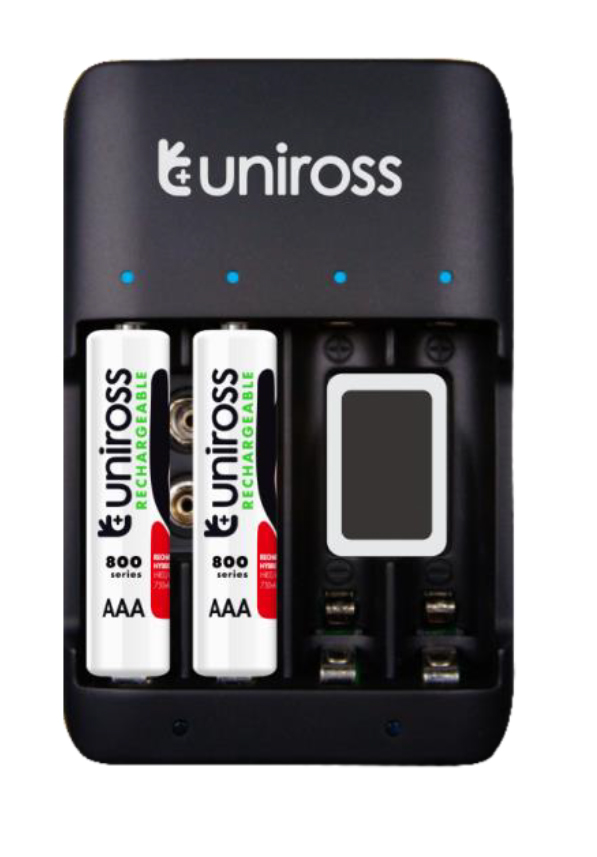 Uniross UCU004A USB Compact Multi Charger with 4x AA 2100 Batteries Uniross UCU004A USB Compact Multi Charger with 4x AA 2100 Batteries - Image 1