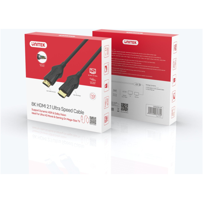 Unitek C11060BK-3M 8K HDMI 2.1 120Hz Cable 3.0m - Image 6