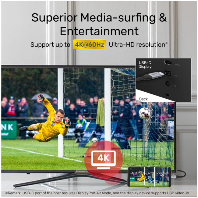 Unitek C14091ABK USB-C Cable PD100W 4K60Hz 2.0m - Image 2