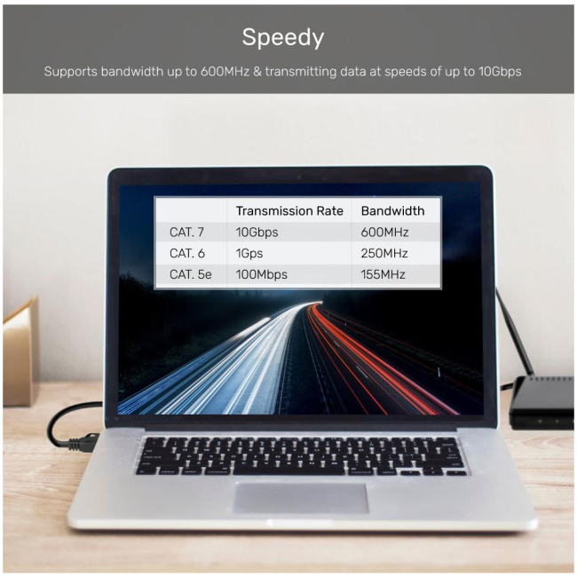 Unitek C1811EBK CAT7 SSTP Pure Copper Ethernet Cable 3.0m Black - Image 7