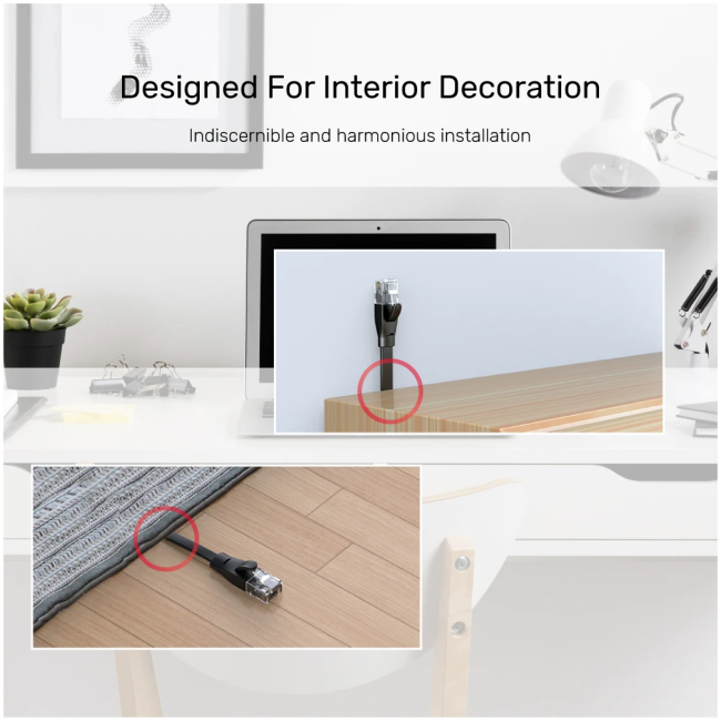 Unitek C1811GBK Flat Patch Cable CAT6 Black 3.0m - Image 2