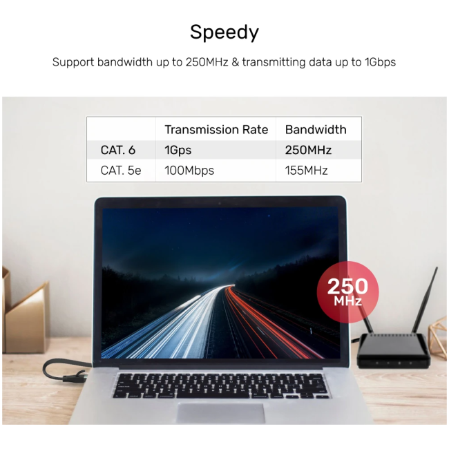 Unitek C1811GBK Flat Patch Cable CAT6 Black 3.0m - Image 3