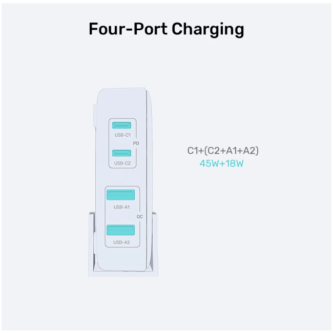 Unitek Charge Desktop 70W 4in1 GaN Charger White P1228AWH - Image 7