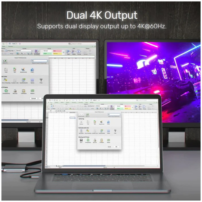 Unitek Converter USB-C to HDMI Dual 4K 60Hz MST V1404B - Image 5