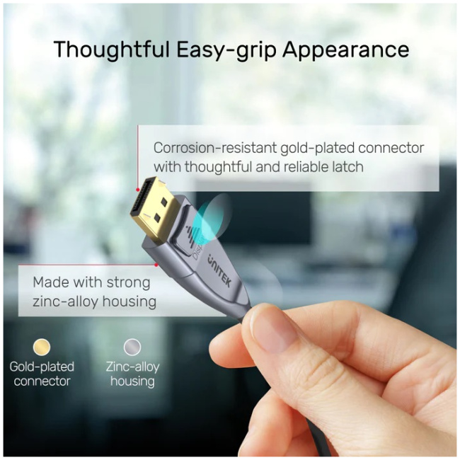 Unitek DisplayPort 1.4 Cable ActiveOptical 8K/240Hz 20.0m C1618GY - Image 8