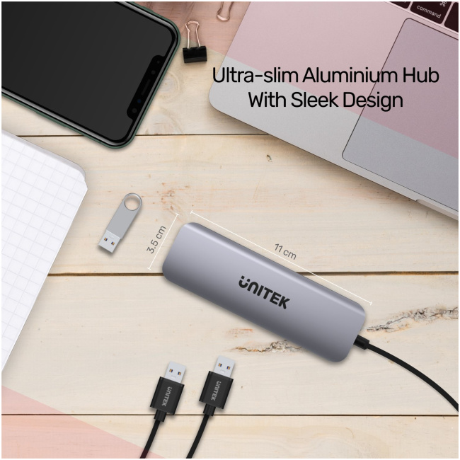 Unitek H1107E USB3.1 TypeC Hub 3Port USB3.0/HDMI/100W PD - Image 4