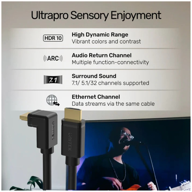 Unitek HC HDMI Right Angle Cable 90 Degrees 3.0m Y-C1002 - Image 6