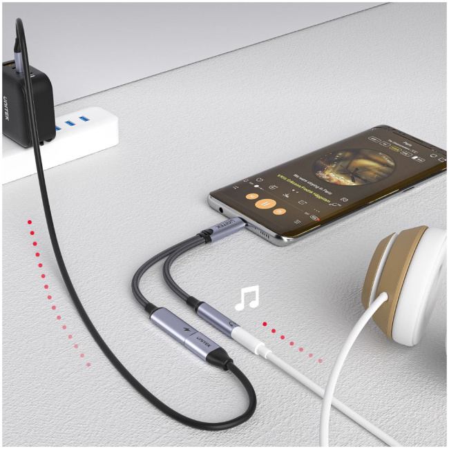 Unitek MC USB-C to 3.5mm Audio + PD60W M205A - Image 5
