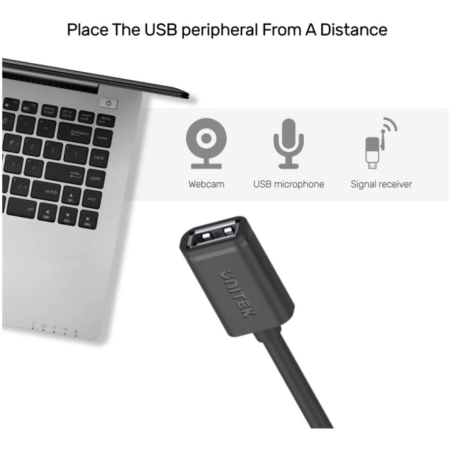 Unitek UCE USB-A 2.0 Extension Cable 5.0m Y-C418GBK - Image 4