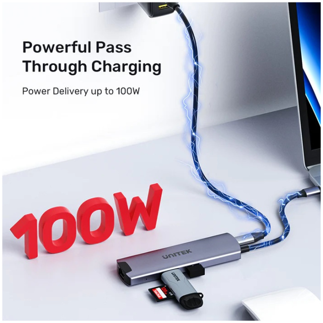 Unitek USB-C Hub USB3.0 HDMI/GB/PD100W H1112F - Image 5