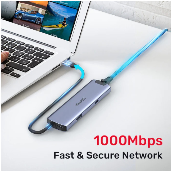 Unitek USB-C Hub USB3.0 HDMI/GB/PD100W H1112F - Image 6