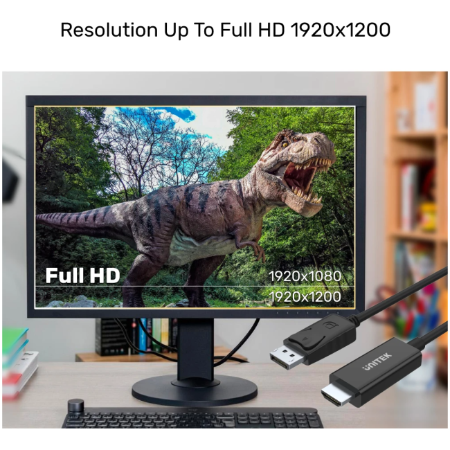 Unitek Y-5118CA DisplayPort to HDMI Cable 1.8m Black - Image 5