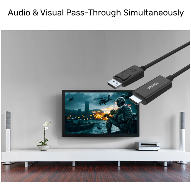 Unitek Y-5118CA DisplayPort to HDMI Cable 1.8m Black - Image 6