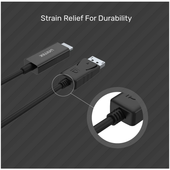 Unitek Y-5118CA DisplayPort to HDMI Cable 1.8m Black - Image 7