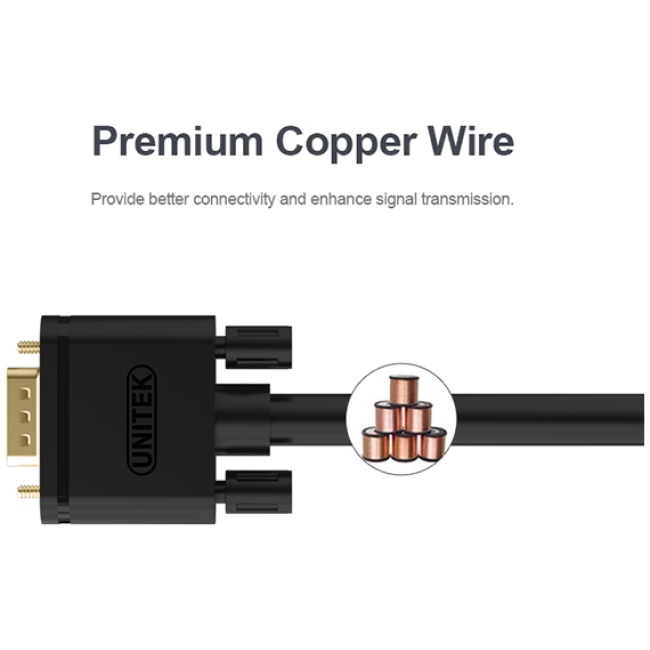Unitek Y-C505G VGA to VGA Cable 5.0m - Image 2