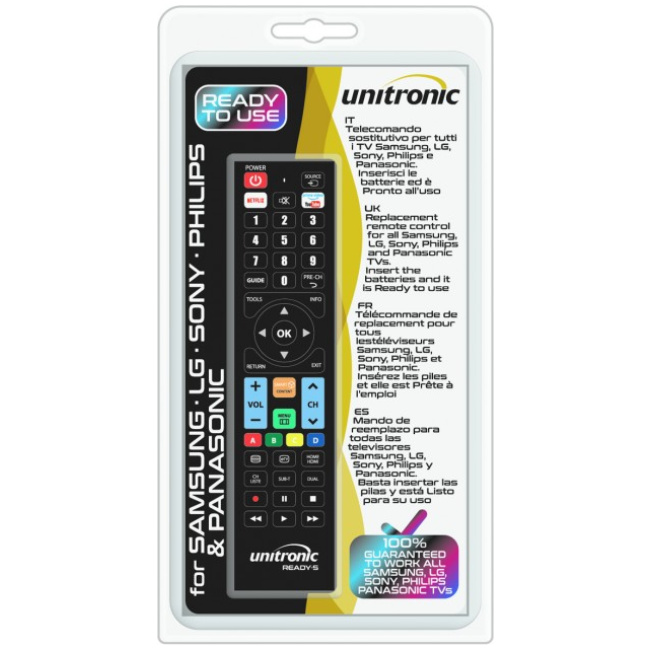 Unitronic Ready5 Multribrand TV Replacement Remote - Image 2