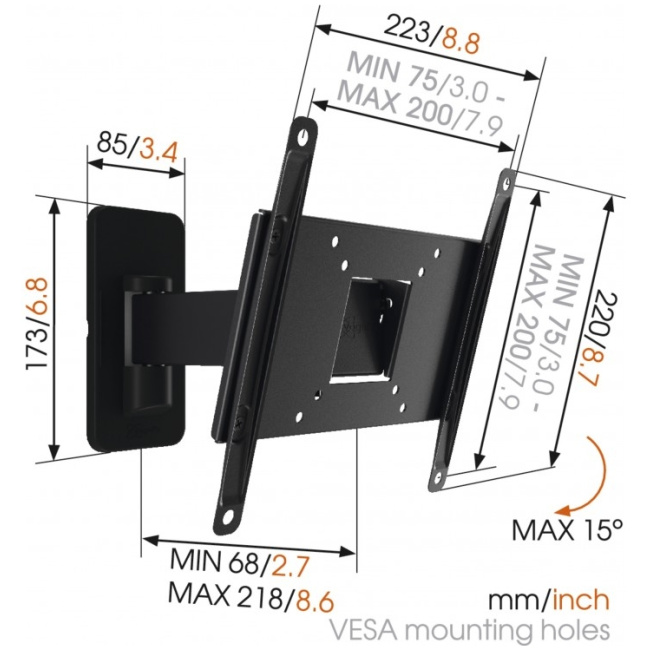 Vogels MA2030 TURN TV Wall Mount 19-37'' 1 arm Black - Image 4