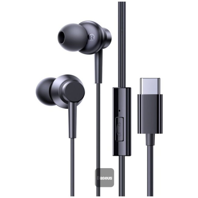 Baseus Earphones Wired Type C CZ17 Black - Image 2