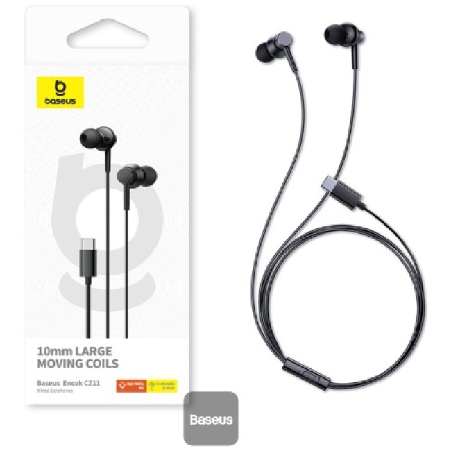 Baseus Earphones Wired Type C CZ17 Black - Image 7