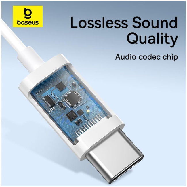 Baseus  Earphones Wired Type C Encok CZ17 White - Image 2