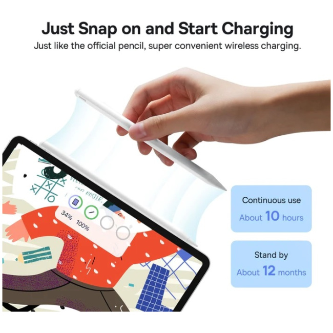 Baseus IT Stylus Active/Active USB-C with LED Indicators White - Image 2