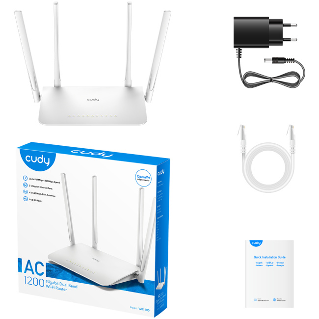Cudy WR1300 AC1200 Dual Band Gigabit Wi-Fi Router with UK Plug - Image 6