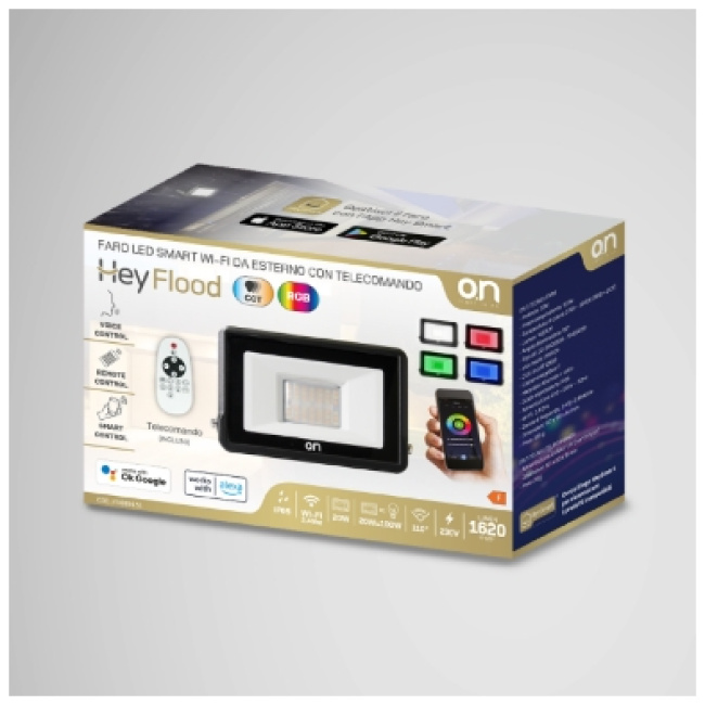 GBC HeyFlood Outdoor Smart WiFi LED Floodlight RGB+CCT w/RC - Image 5