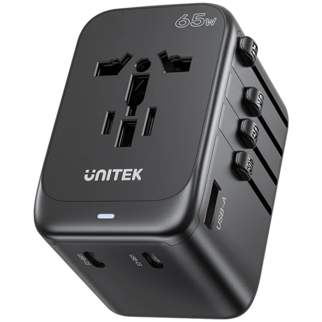 Unitek Charge Wall 65W Travel Adapter 3xUSBC+USBA Black P1122A