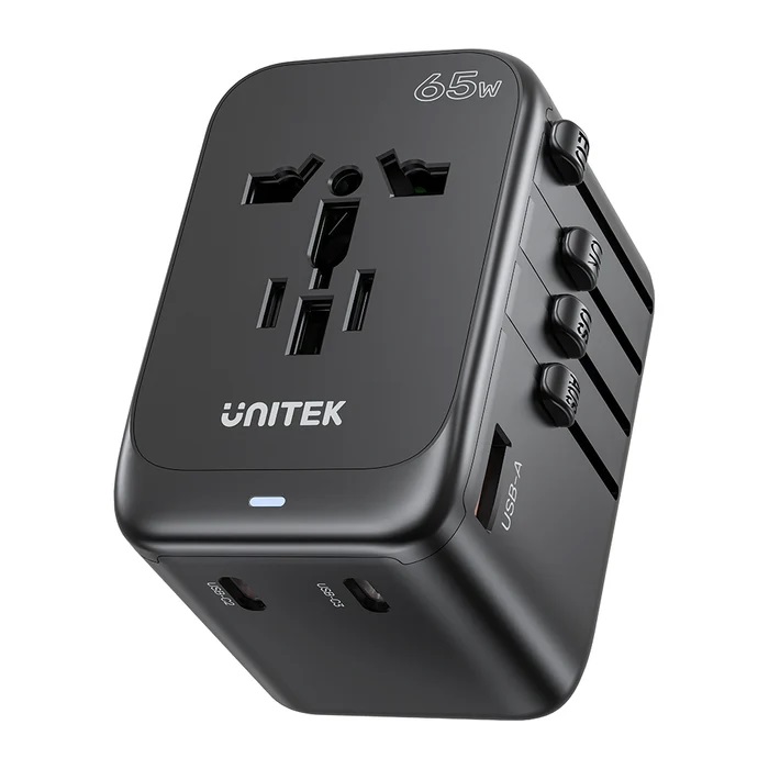 Unitek Charge Wall 65W Travel Adapter 3xUSBC+USBA Black P1122A Unitek Charge Wall 65W Travel Adapter 3xUSBC+USBA Black P1122A - Image 1