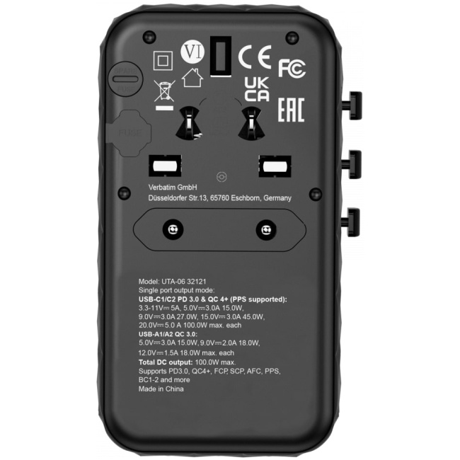 Verbatim Charger Travel Adapter World to World GAN III 100W 2xC 2xA UTA-06 - Image 14