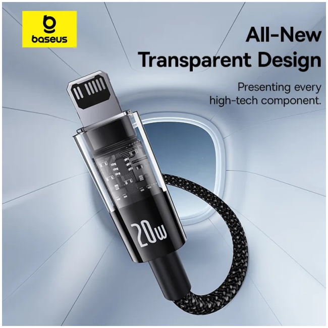 Baseus Cable Lightning to USB-C Gem Series 2.0m 20W White - Image 5